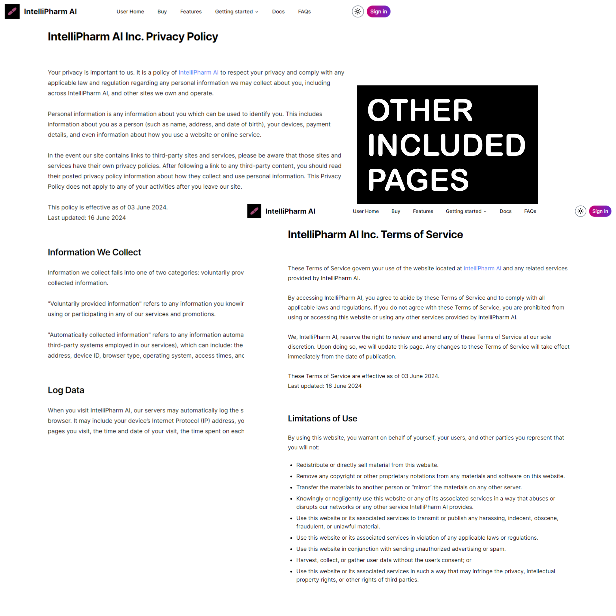 Included Pages