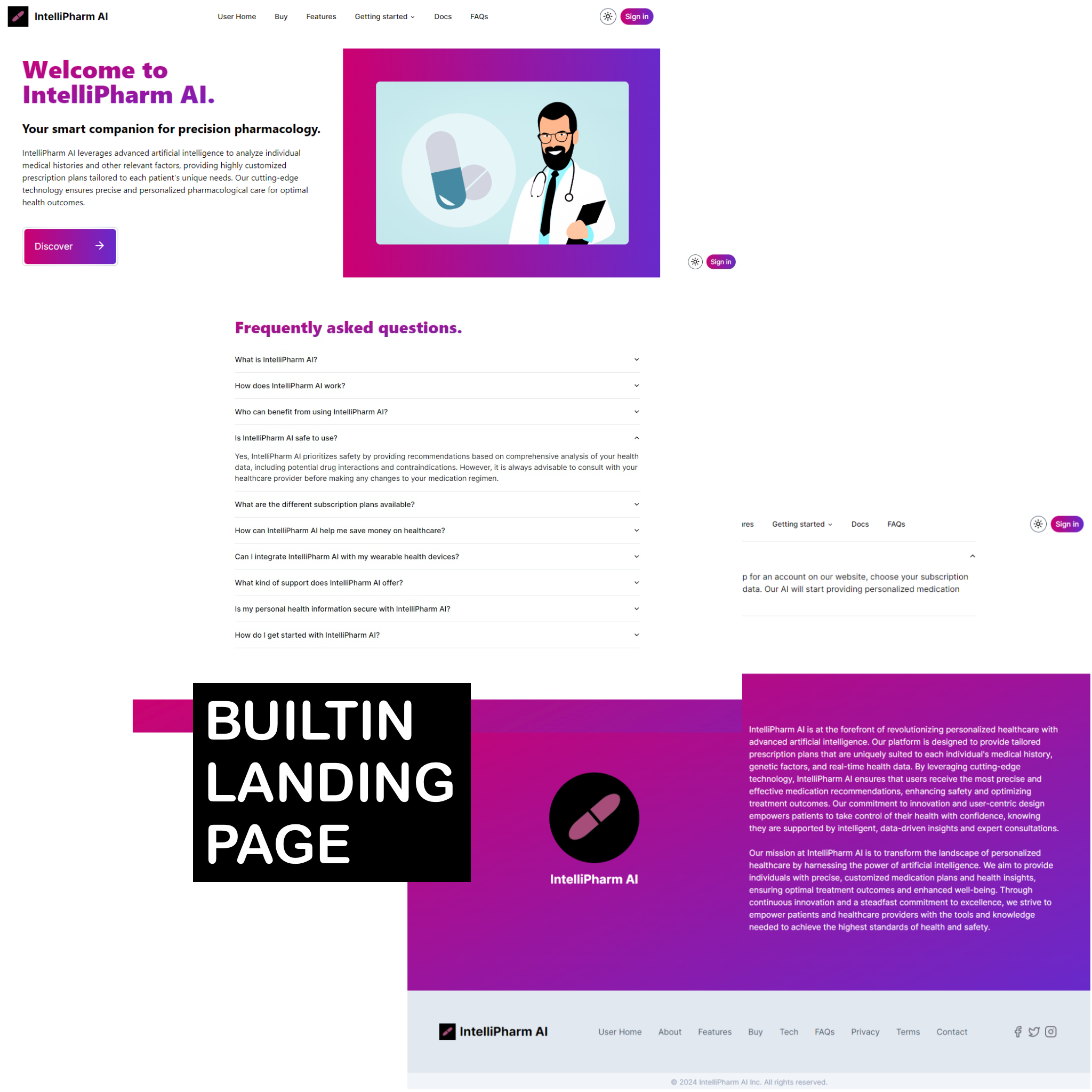 IntelliPharm AI Landing Page